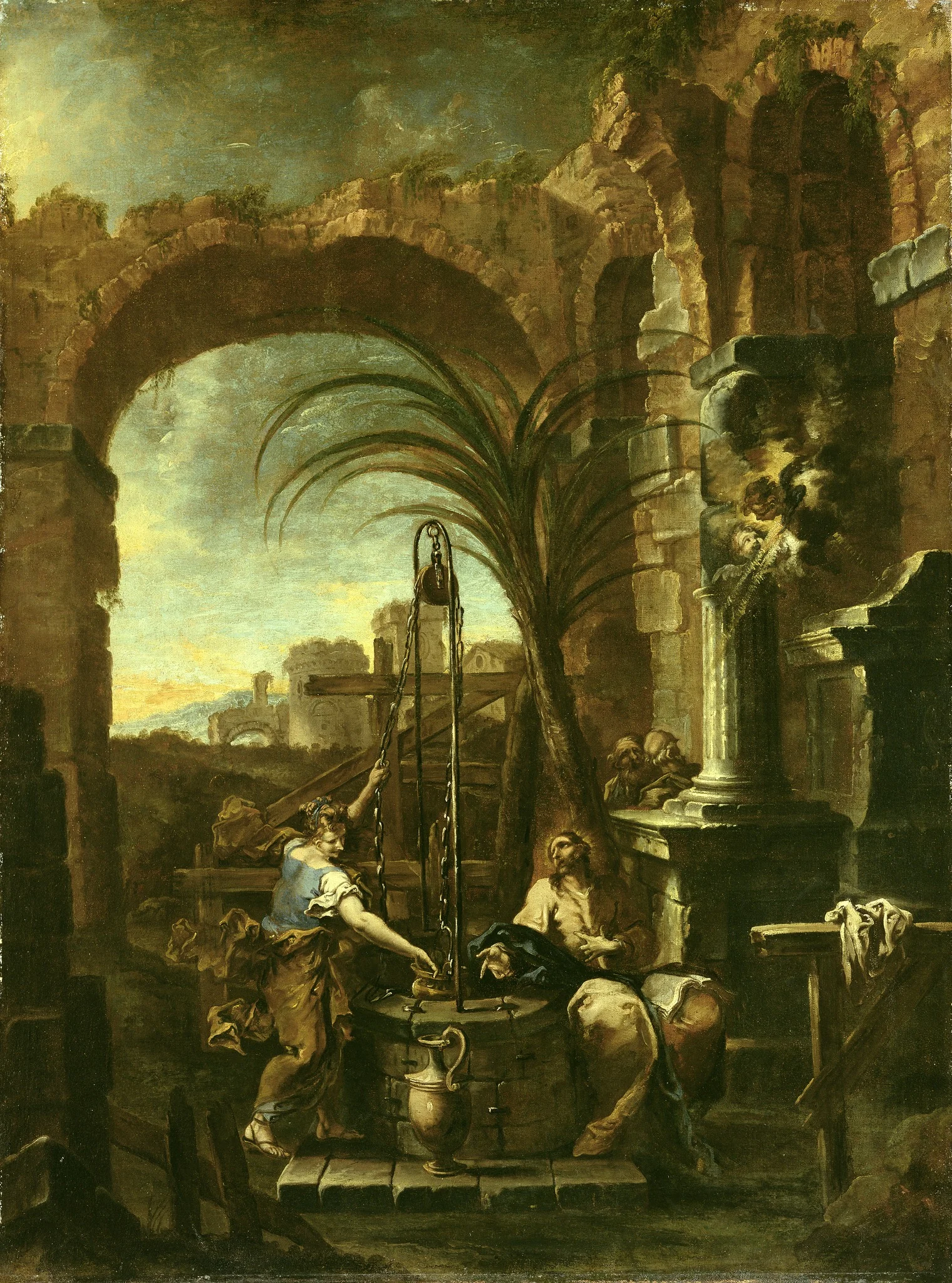 Christ and the Samaritan Woman, by Alessandro Magnasco, oil, 1707