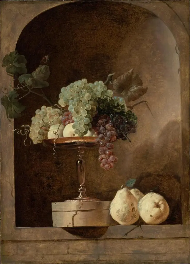 Grapes, Peaches and Quinces in a Niche