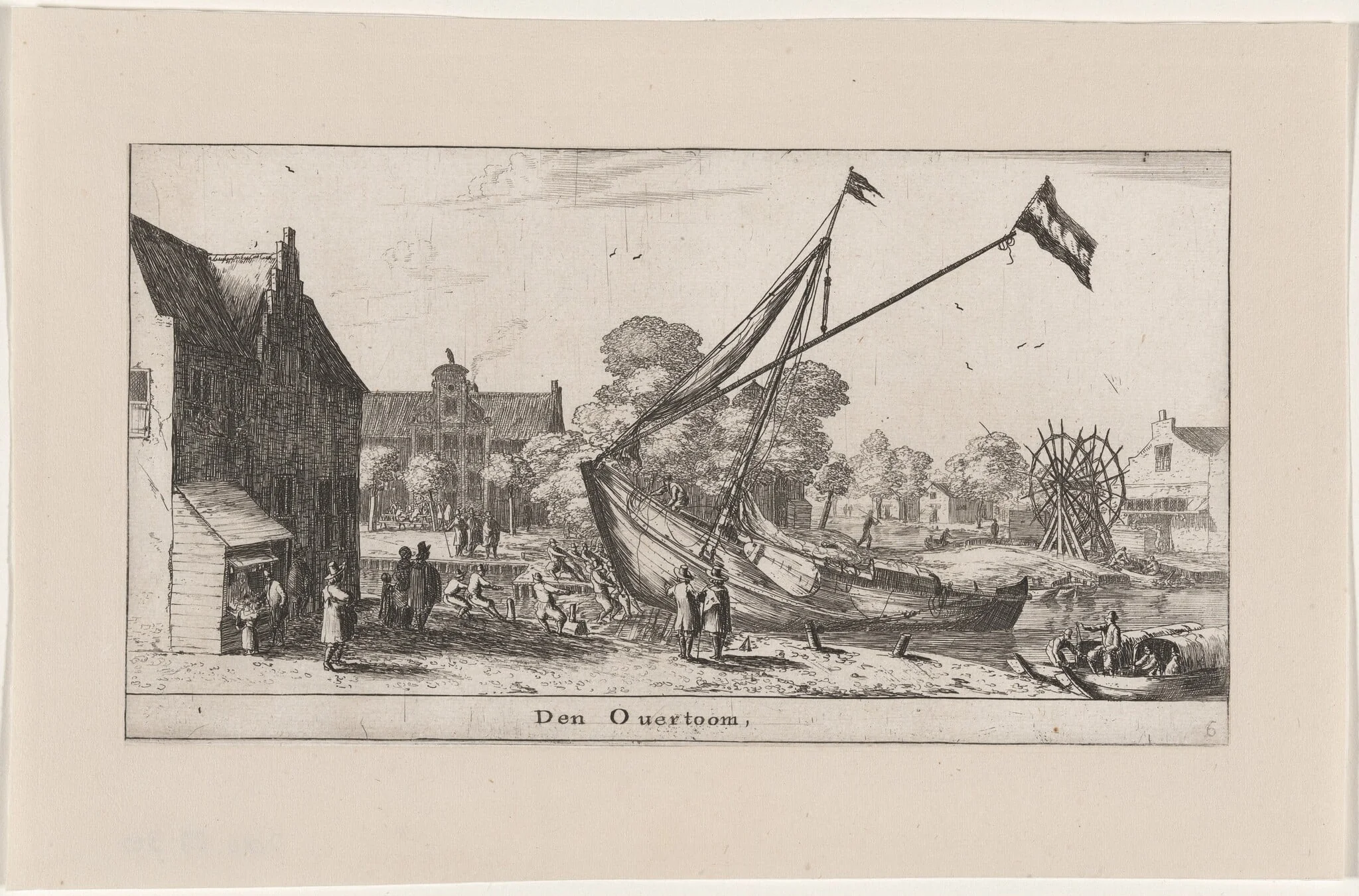 The "Overtoom" (Portage) at Amsterdam, by Nooms, called Zeeman, Reinier, ink, 1653