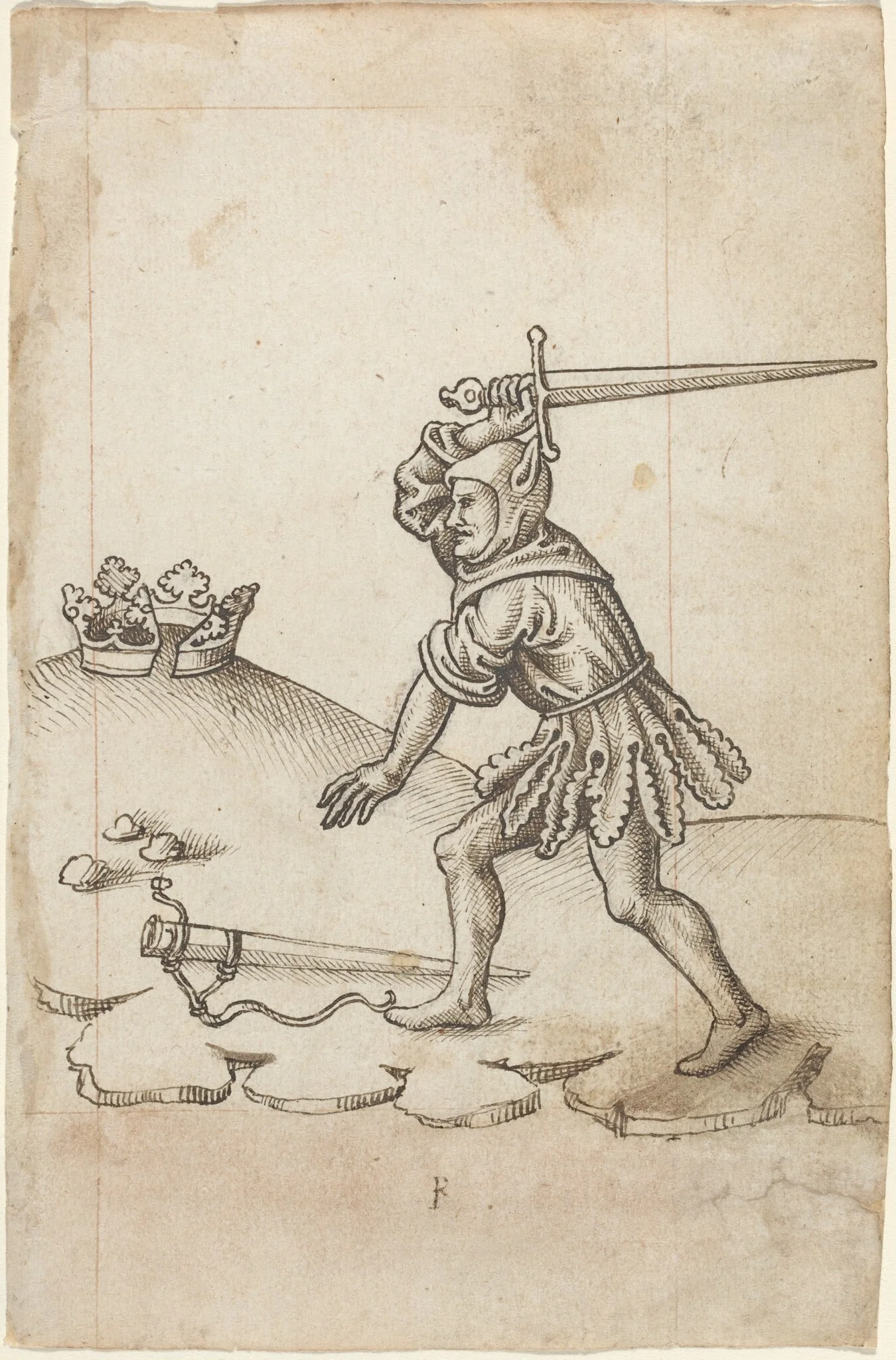 "Do Not Break the Crown" [fol. 43 recto], by French early 16th Century, ink, 1514