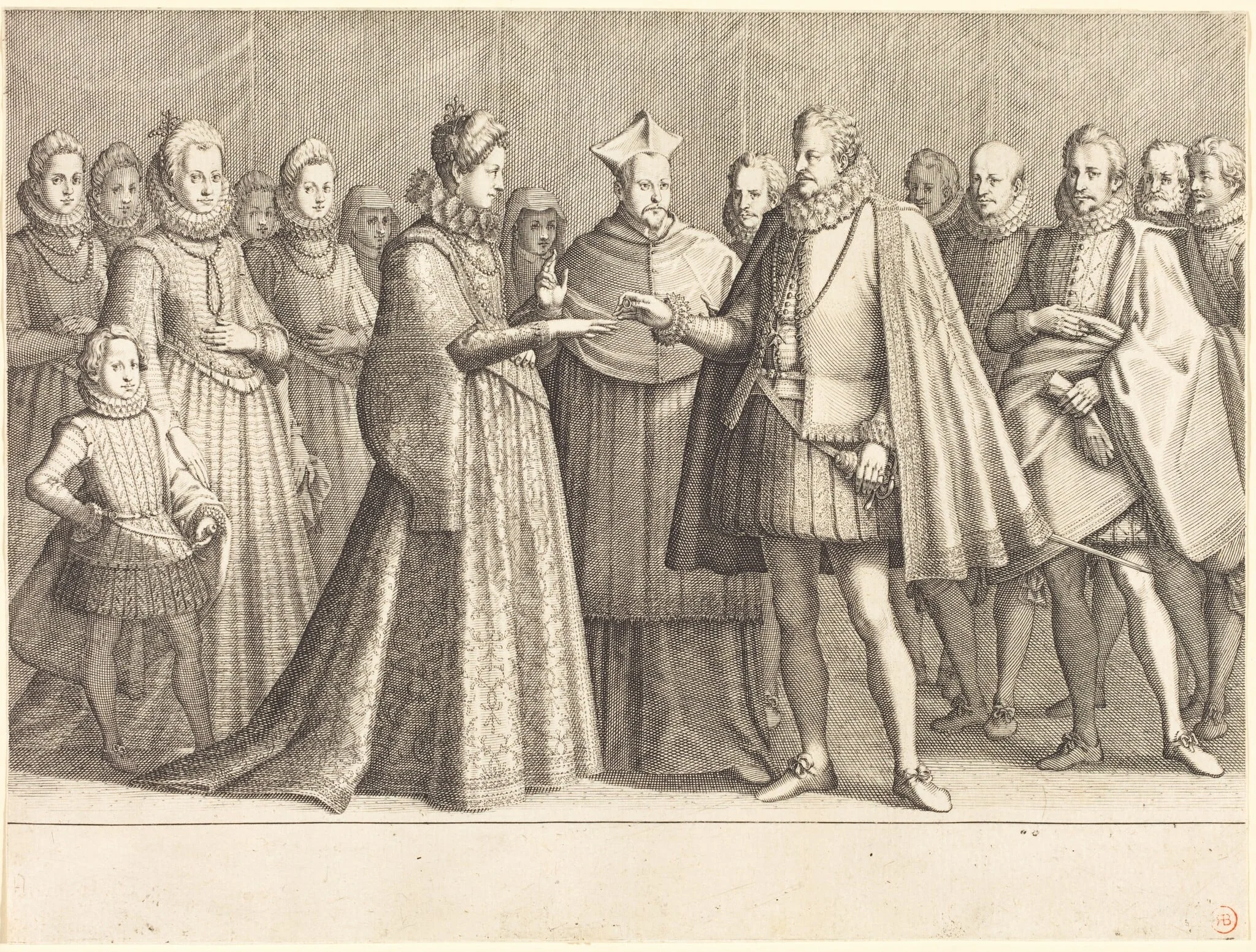 The Marriage of Ferdinando and Christine of Lorraine, by Jacques Callot, ink, 1614