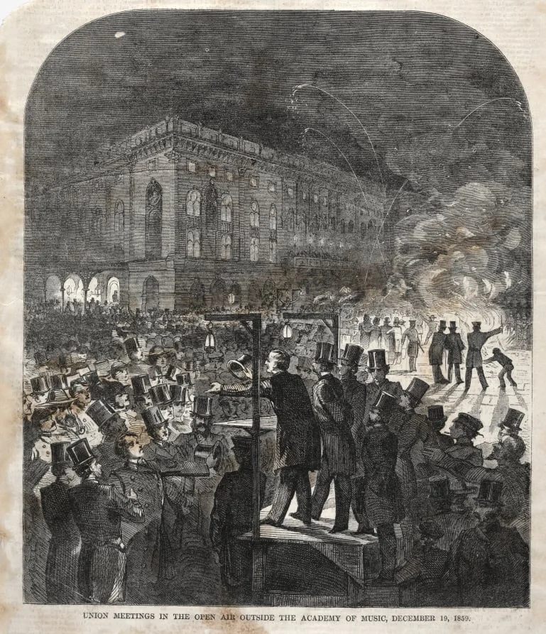 Union Meeting in the Open Air Outside the Academy of Music