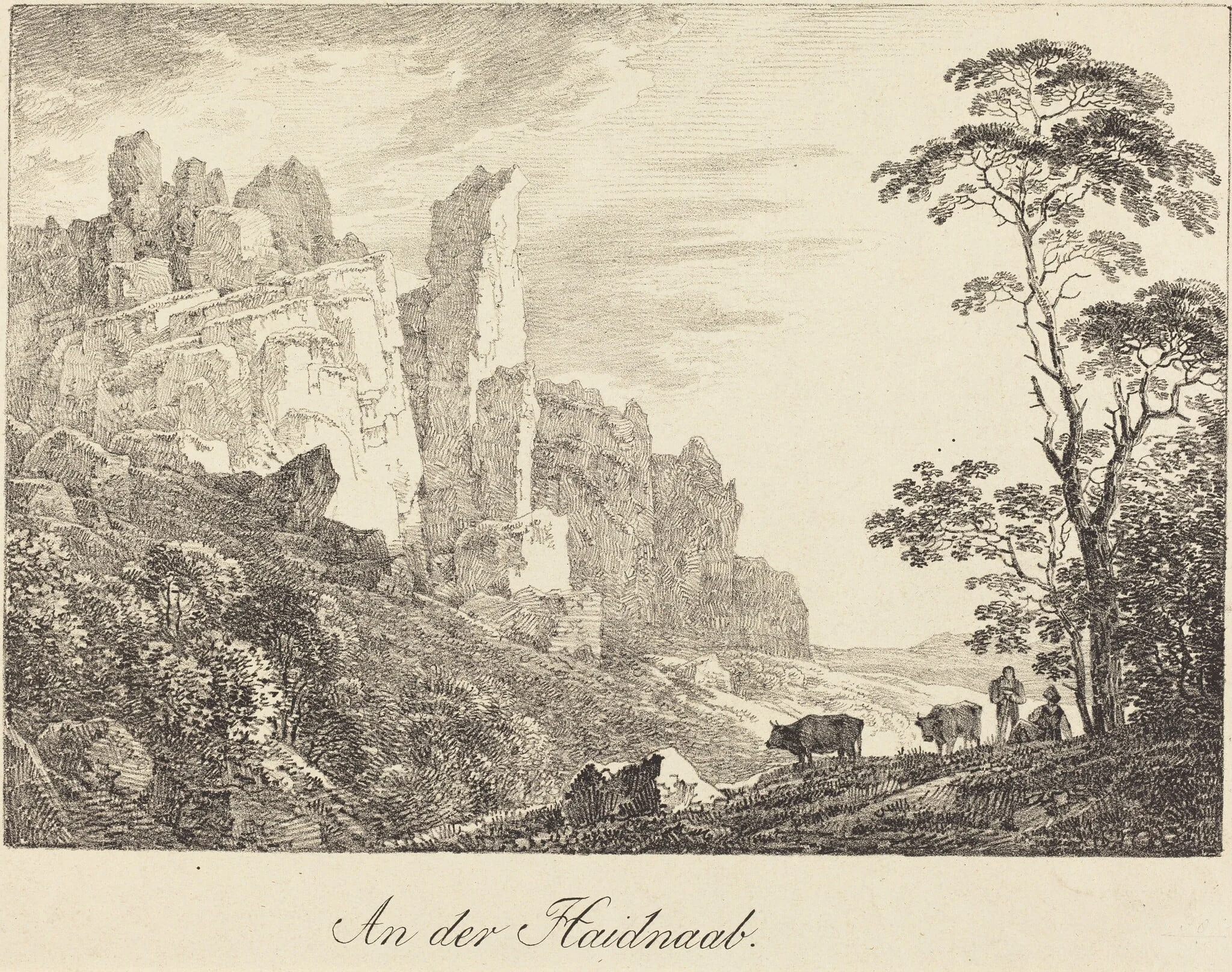 An der Haidnaab, by Max Joseph Wagenbauer, ink, 1806