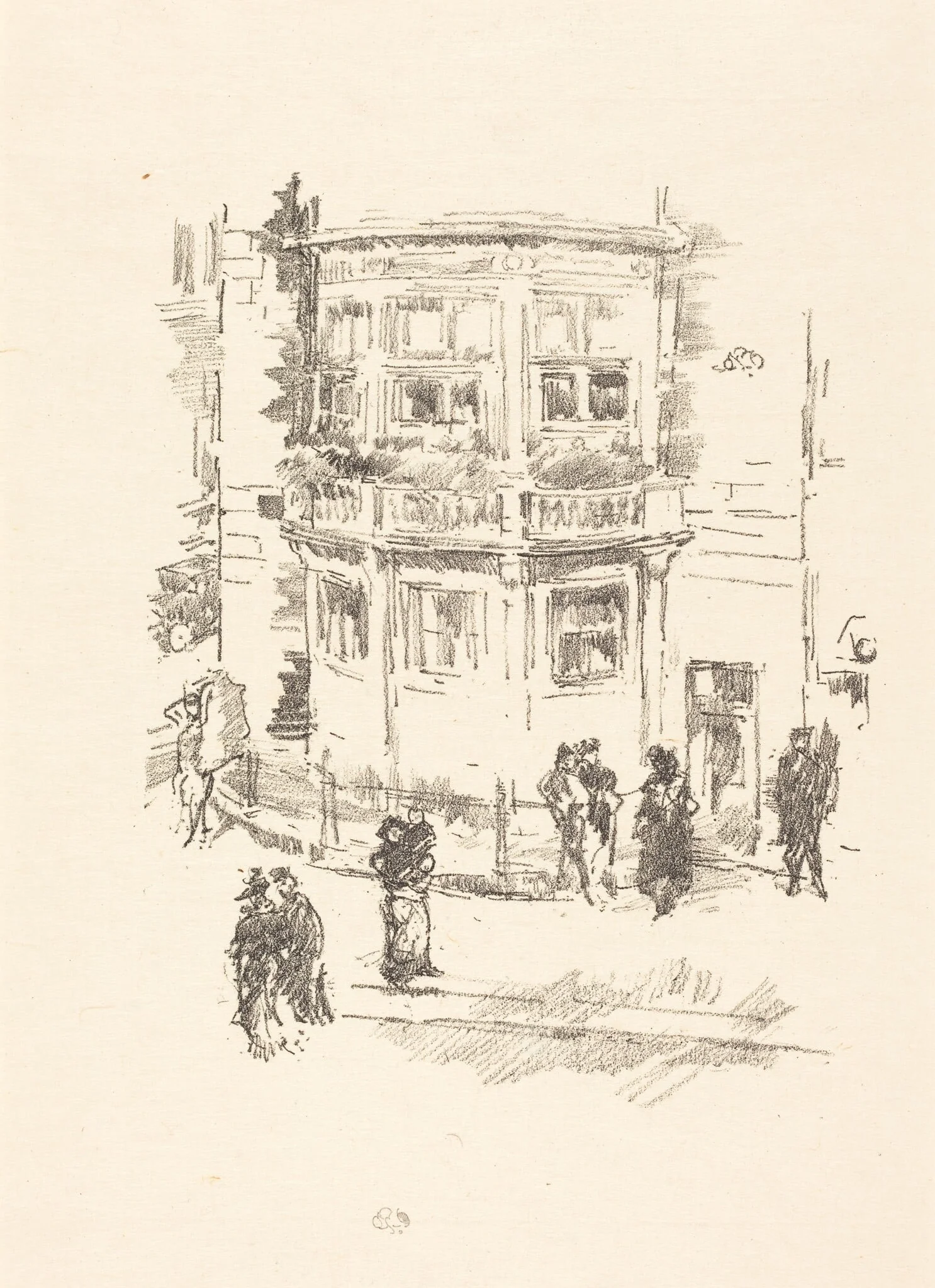 The Manager's Window, Gaiety Theatre, by James McNeill Whistler, ink, 1896