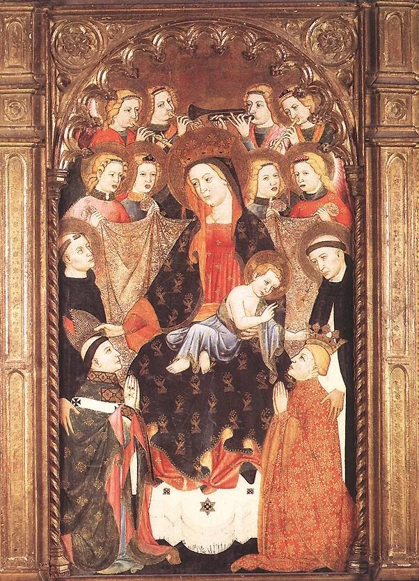 Virgin and Child with Angels and Saints, by Unknown, tempera, 1412