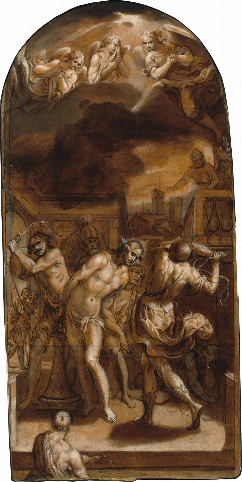 The Flagellation of Christ, by Claudio Ridolfi, ink, 1619