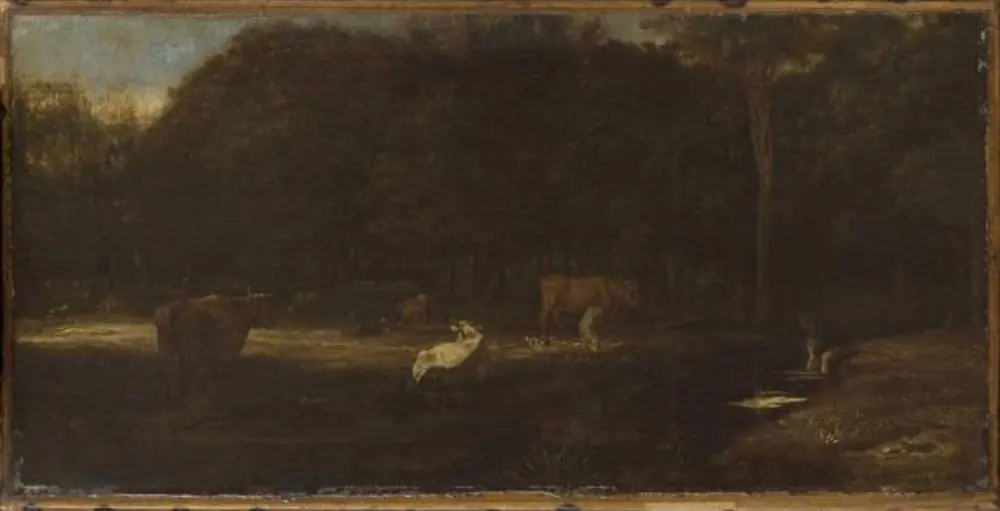 Cattle Grazing in a Wood