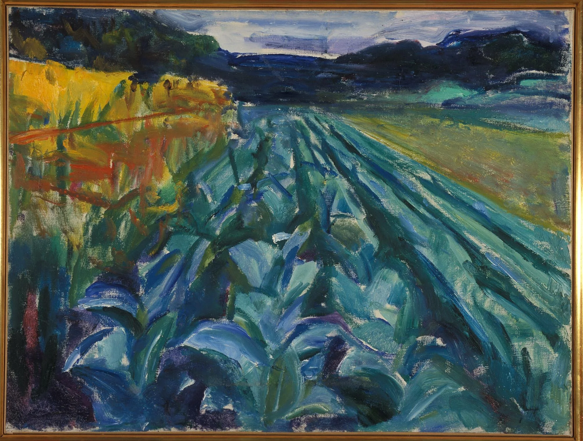Cabbage Field, by Edvard Munch, oil, 1915