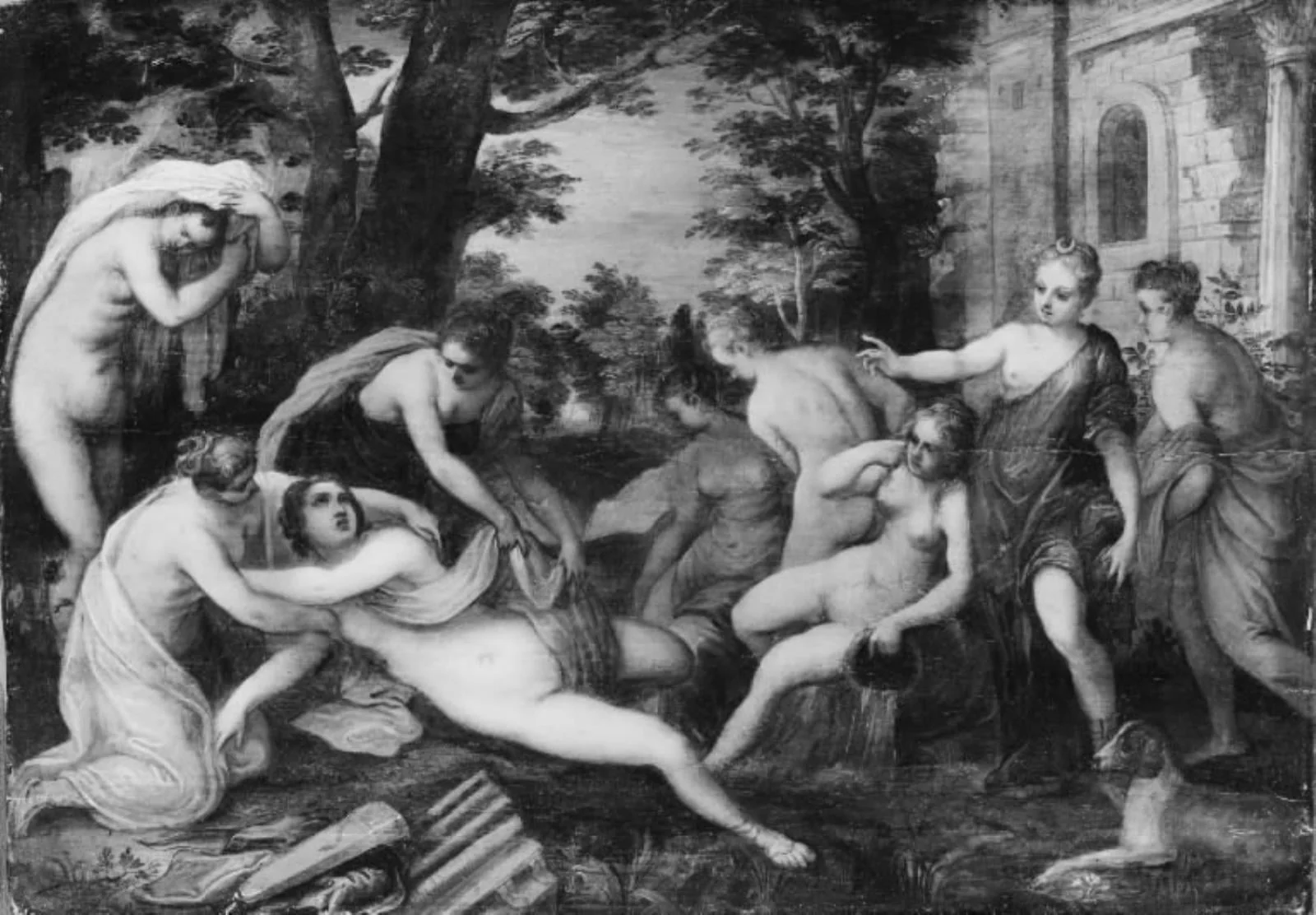 Callisto in Diana's Bath, by Unknown, 1550