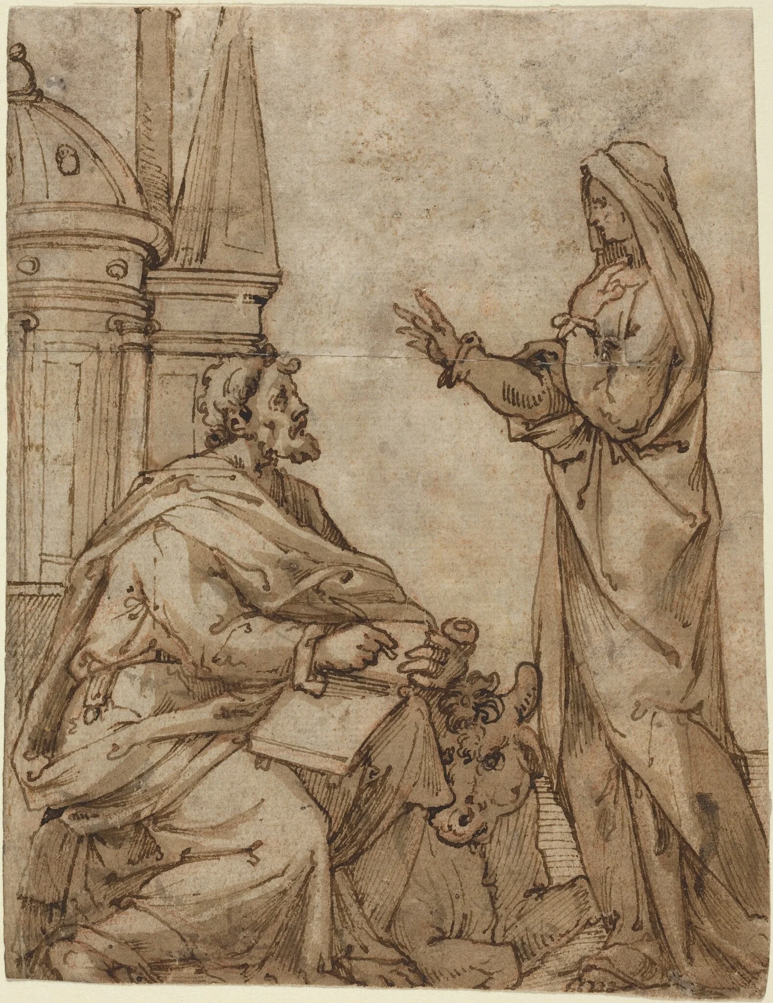 Saint Luke, by Netherlandish 16th Century, ink, 1501