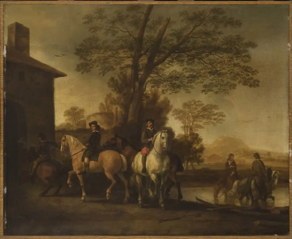 Horsemen Watering Their Horses