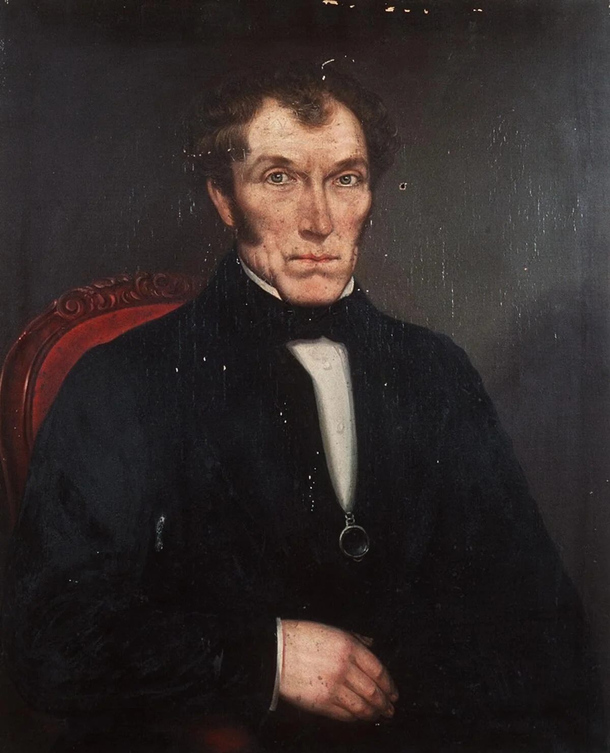 Father of John Parry Jones, by Evan Williams, oil, 1870