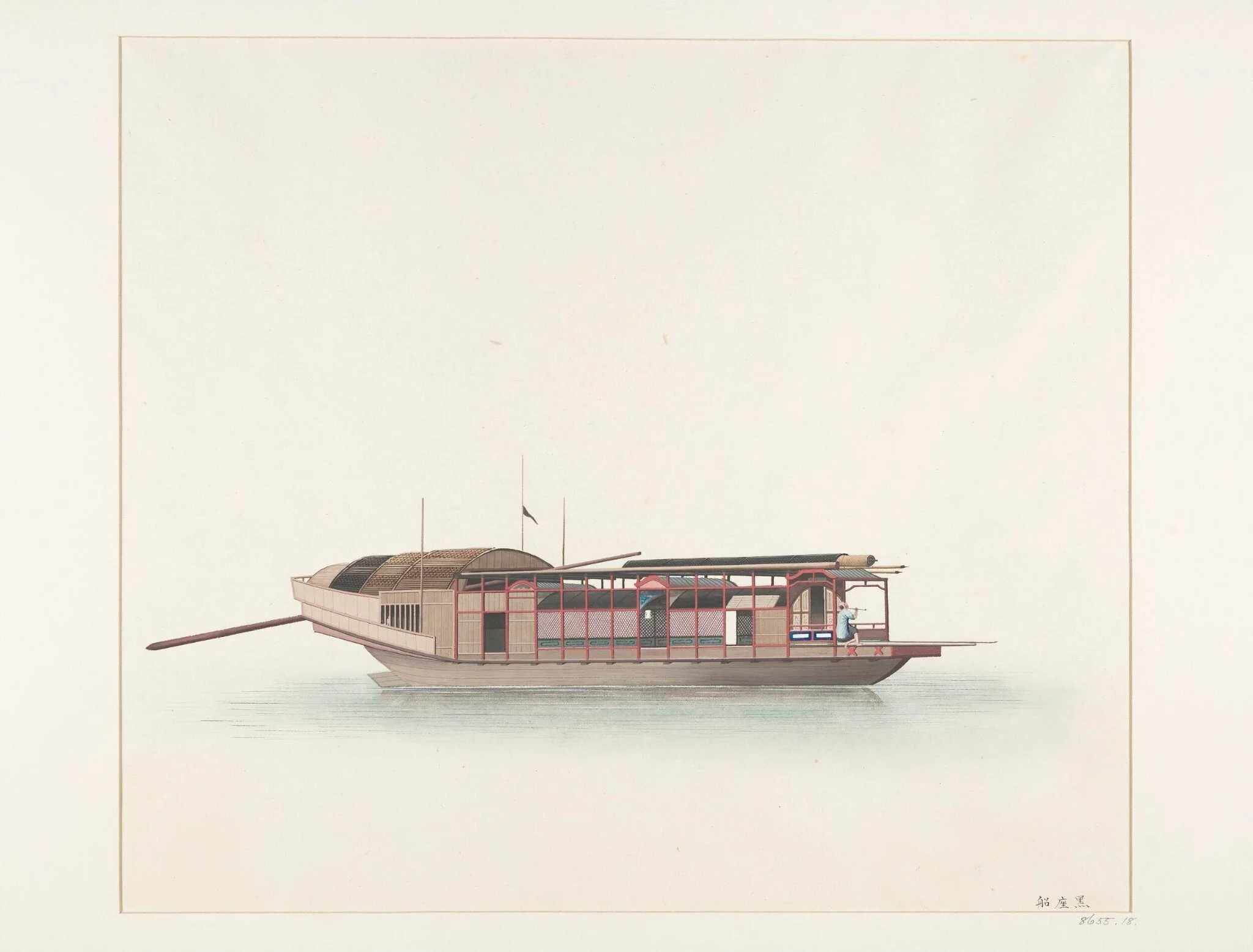 Black seat boat, by Unknown, paint, 1810
