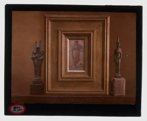 'Figure of Anubis', Egypt, 664-525 BCE, 'Resting', ca 1870-1873 by James McNeil Whistler and 'Figurine of the Goddess Neith', 664-525 BCE or later, from the Charles Lang Freer Collection