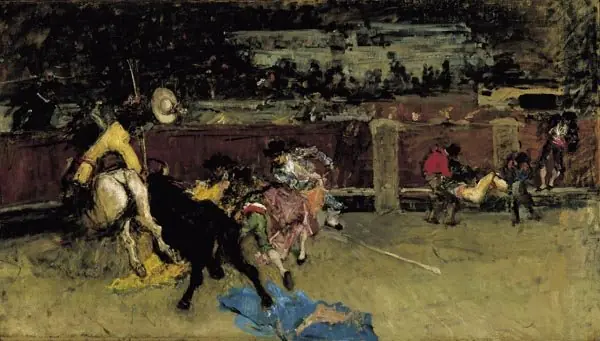 Bullfight. Wounded Picador