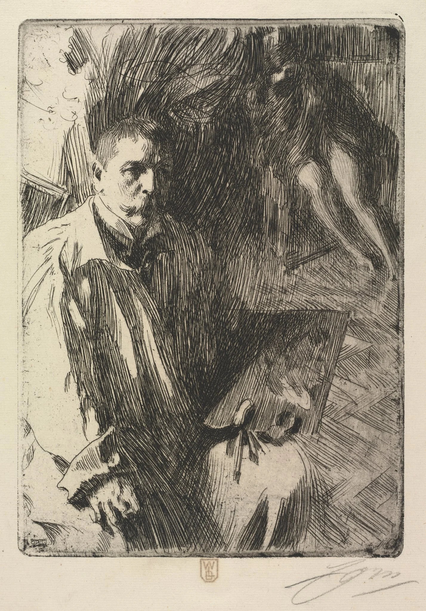 Portrait of the Artist and His Model, by Anders Zorn, 1899