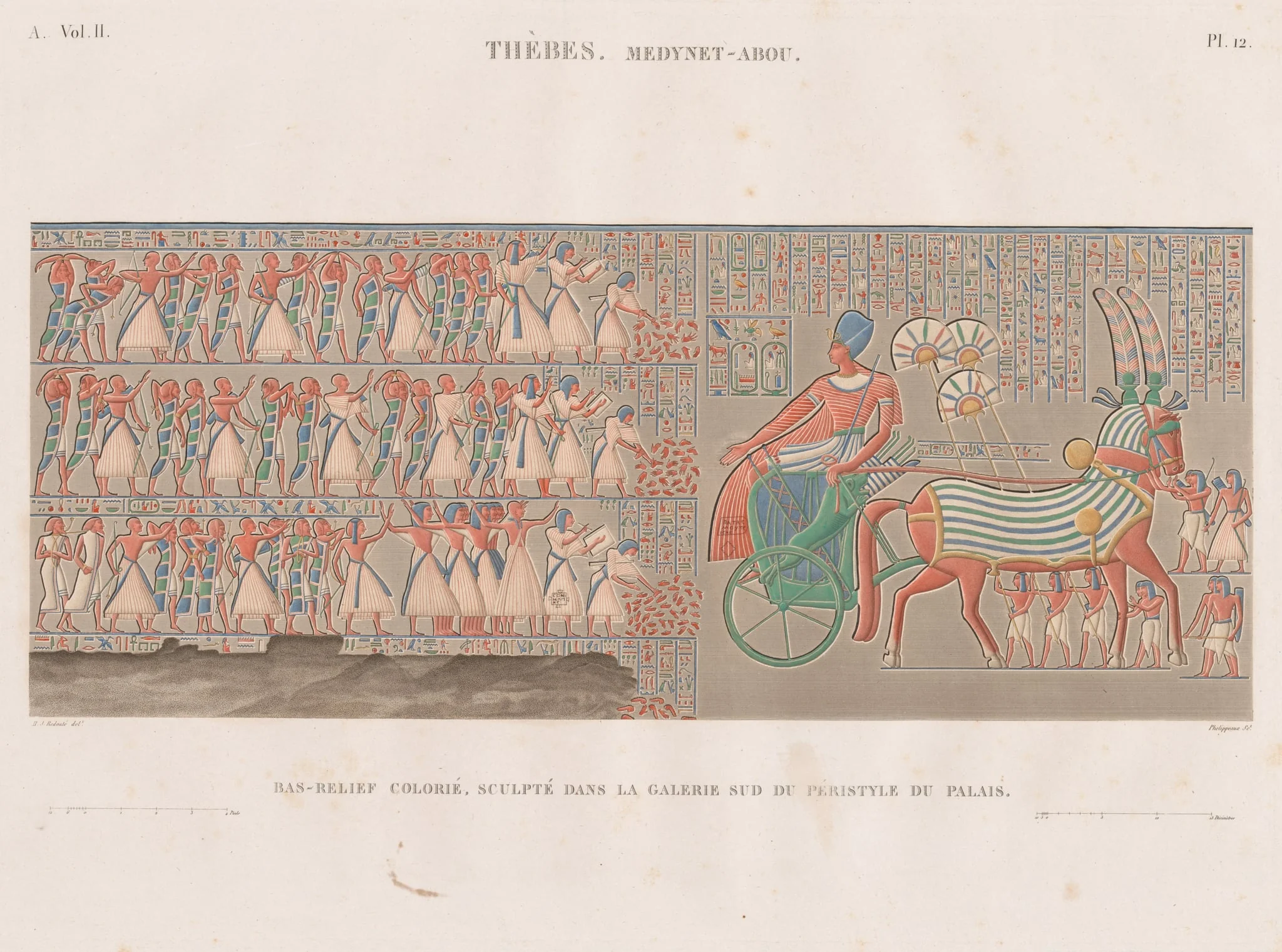 Description of Egypt: Thebes. Medynet-Abou, Vol. II, Pl. 12, by Antoine Phelippeaux, 1822