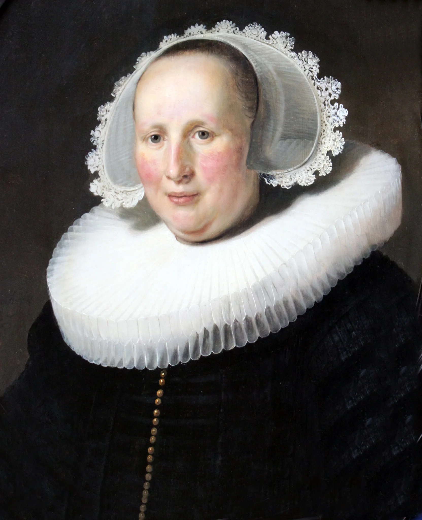 Portrait of Maertgen van Bilderbeecq, Wife of Willem Burggraeff, by Rembrandt, oil, 1633