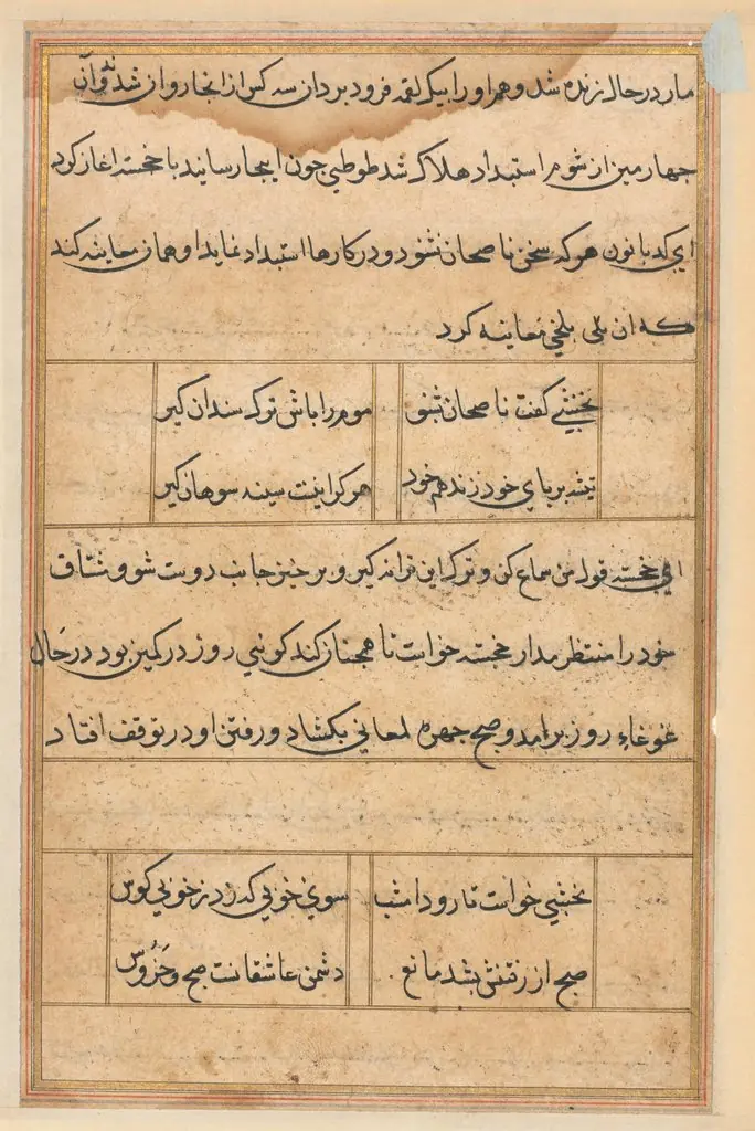 Page from Tales of a Parrot (Tuti-nama): text page