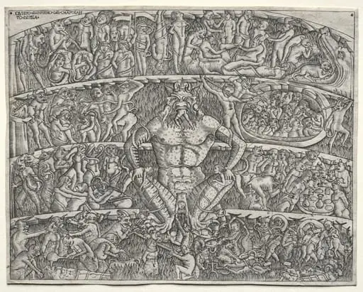 The Inferno According to Dante, after the Fresco in the Campo Santo at Pisa