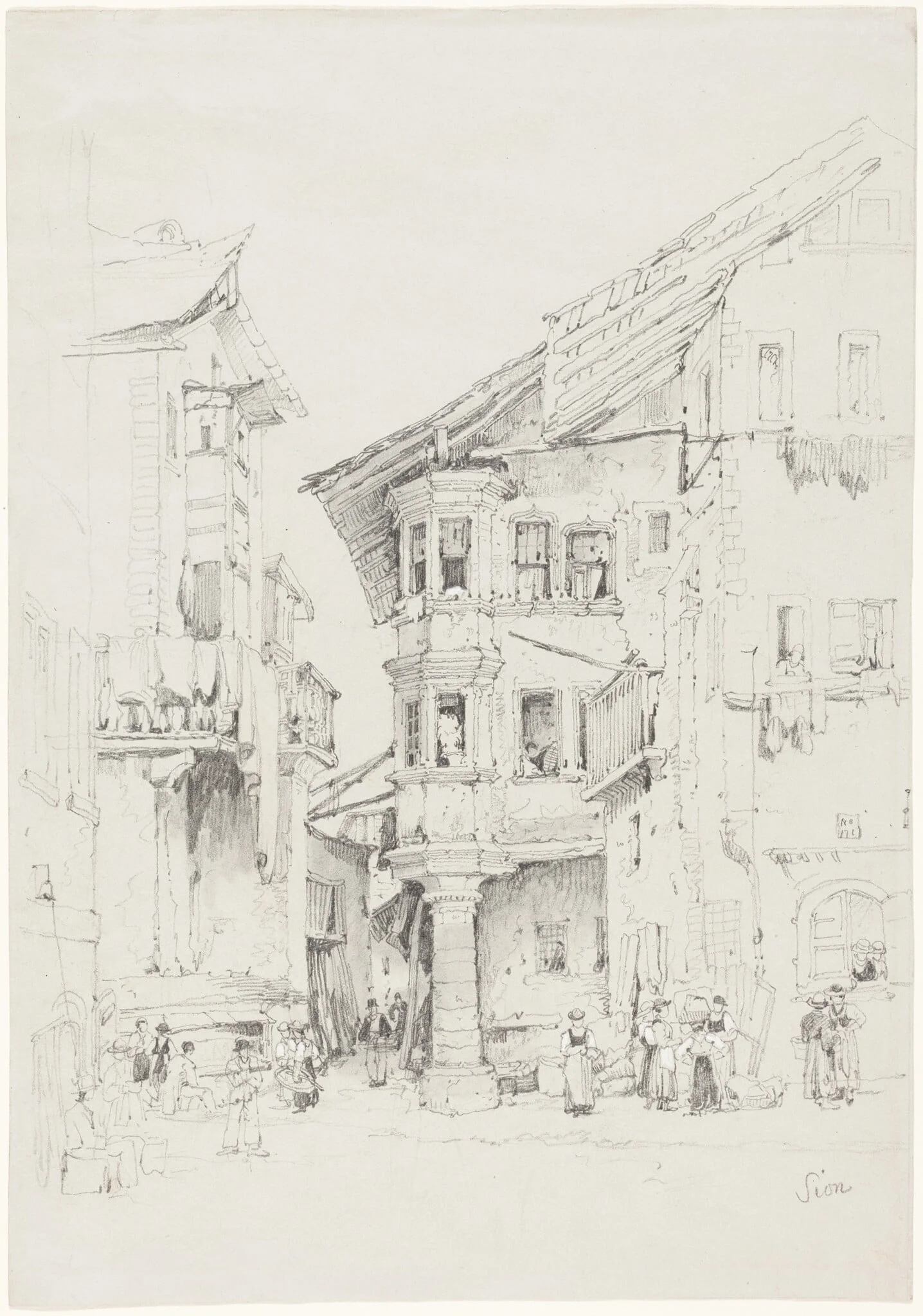Sion, by Samuel Prout, graphite, 1830