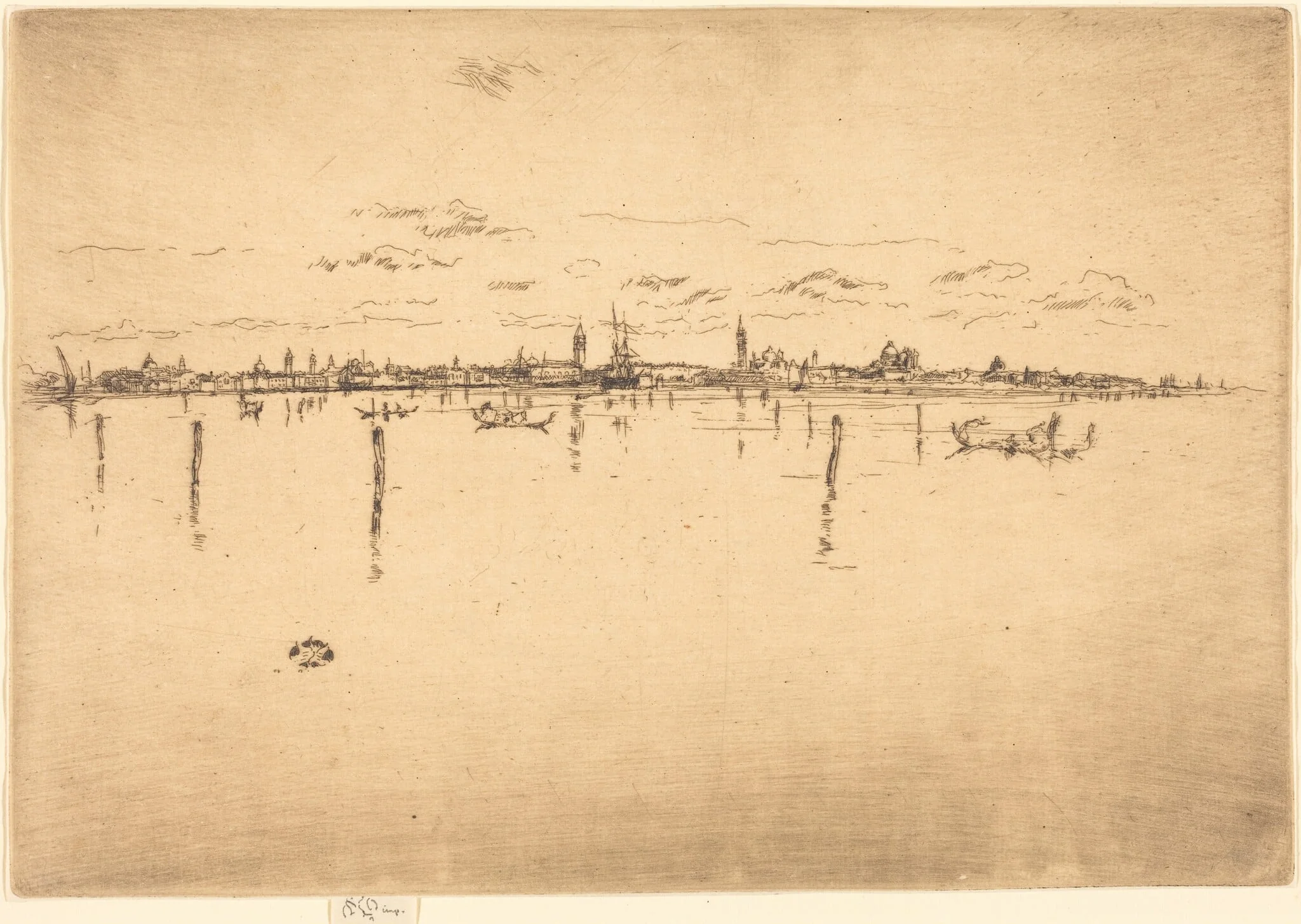 Little Venice, by James McNeill Whistler, ink, 1880