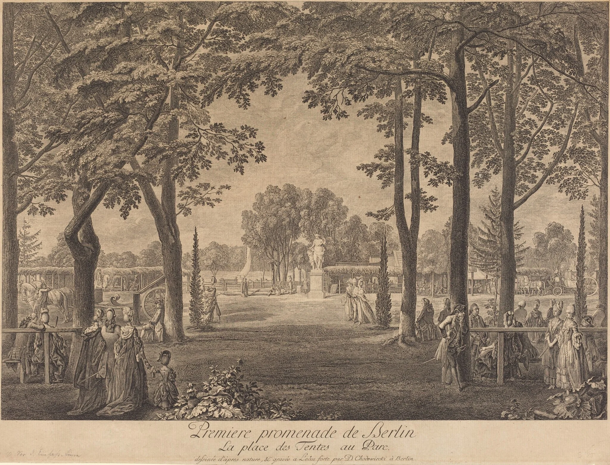 Premiere promenade de Berlin, by Daniel Nikolaus Chodowiecki, ink, 1772