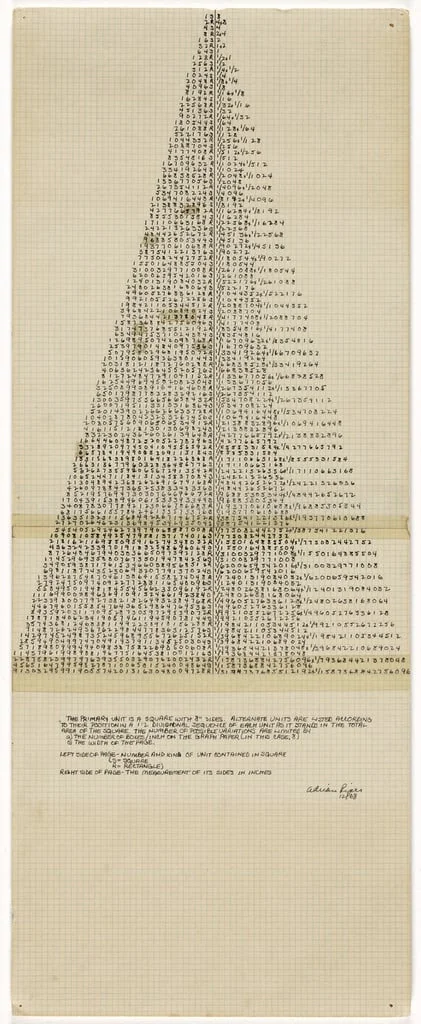 Untitled, by Adrian Piper, ink, 1968