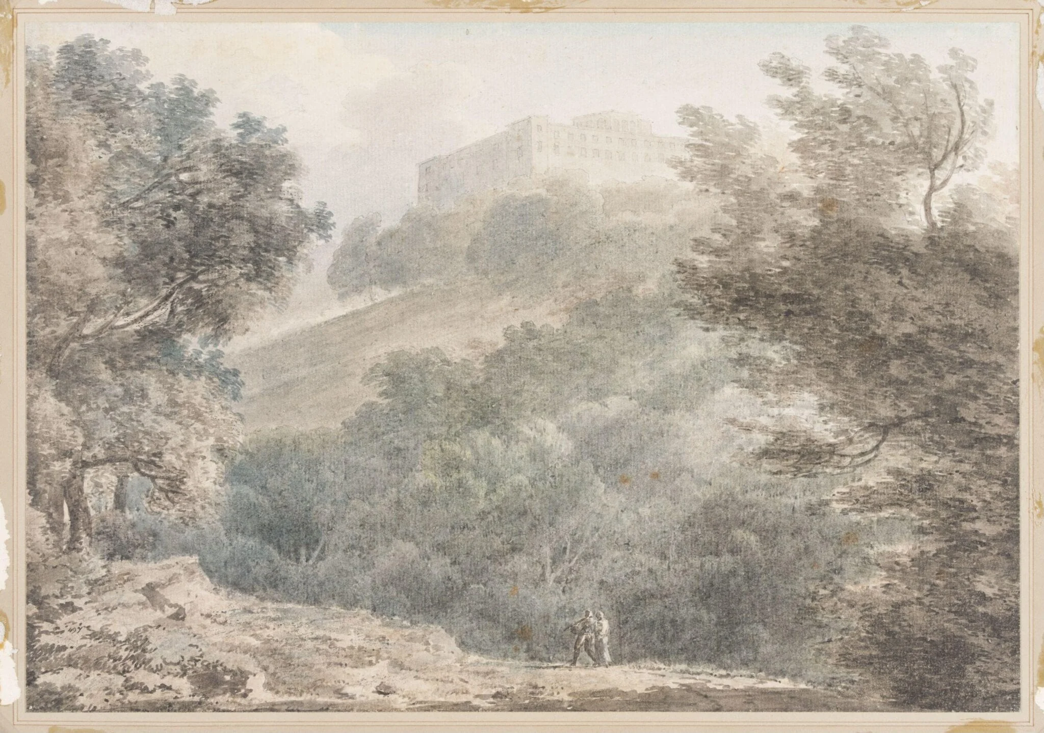 Chigi Palace, near Albano, by John Robert Cozens, watercolor, 1750