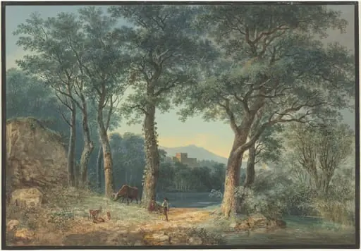 A Wooded Lakeside with an Italianate Villa