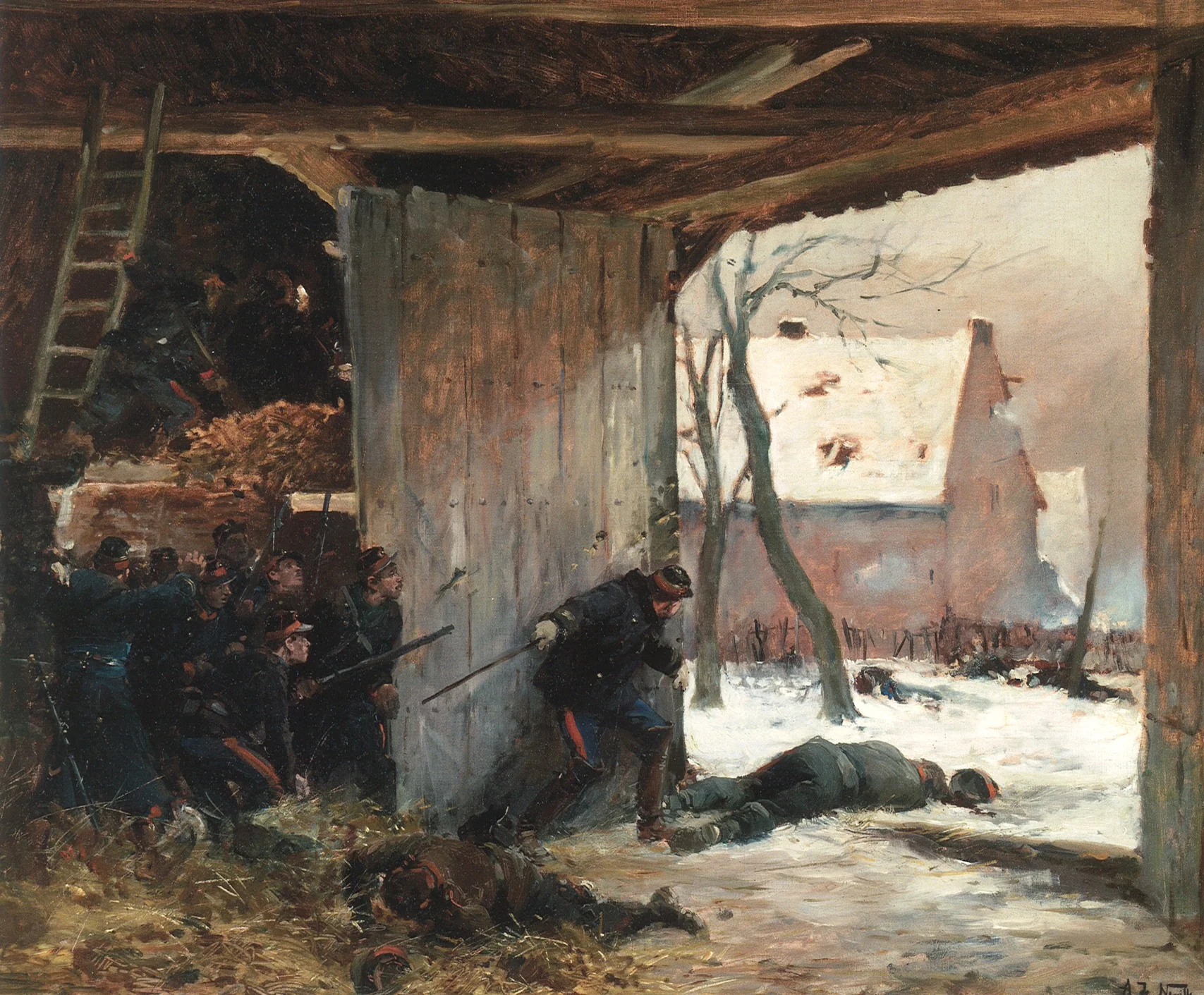 A Battle Scene, Soldiers in a Barn