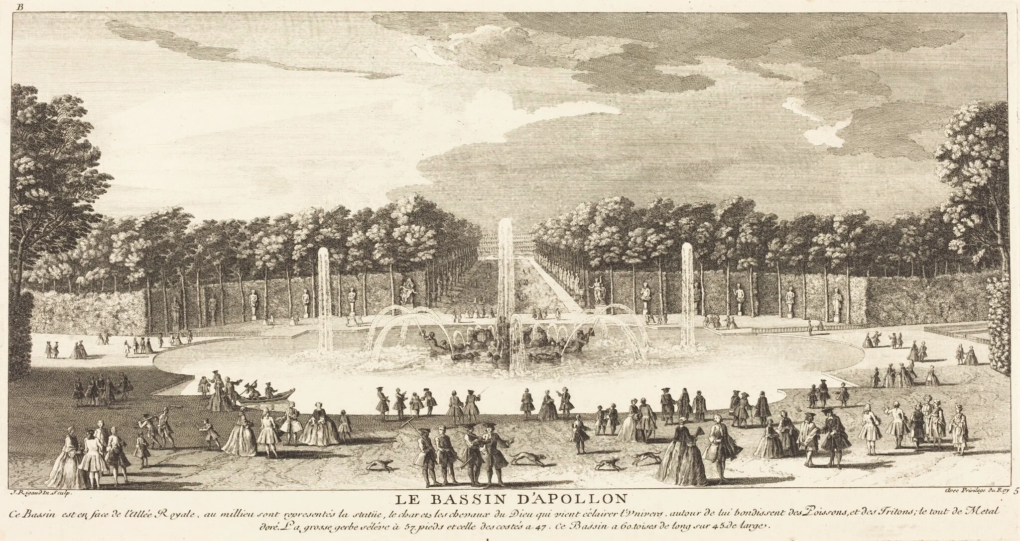 Le Bassin d'Apollon, by Jean-Baptiste Rigaud, ink, 1746