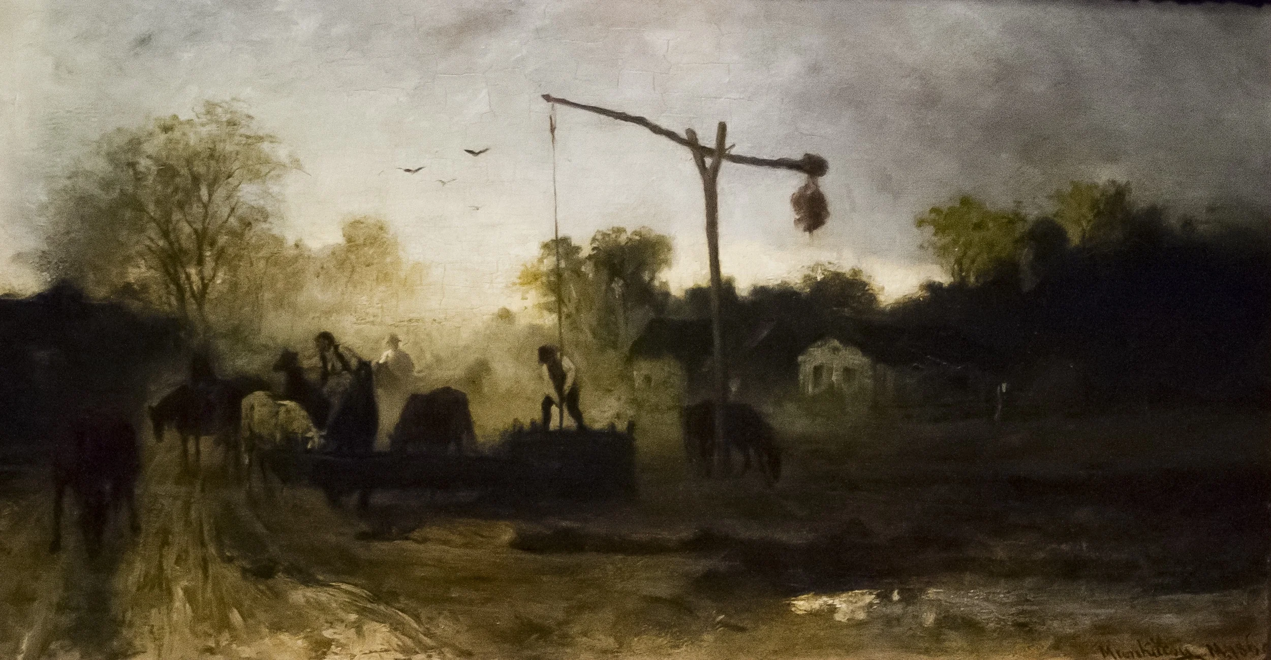 At the Watering Trough, by Mihály Munkácsy, oil, 1869