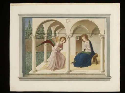 Copy after the Annunciation, Fra Angelico in the Museo di San Marco (Florence)