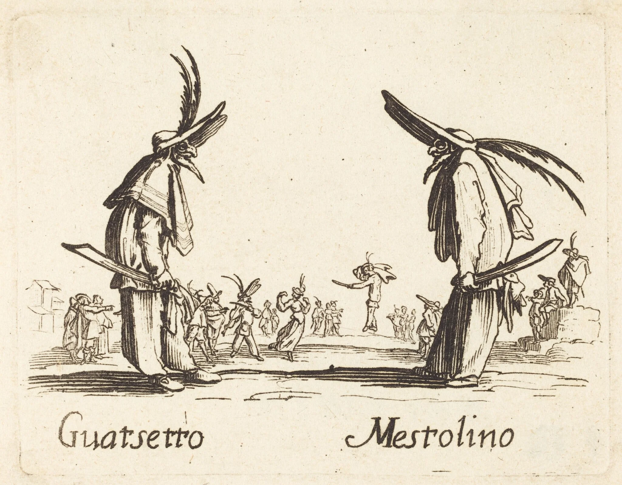 Guatsetto and Mestolino, by French 17th Century, ink, 1622