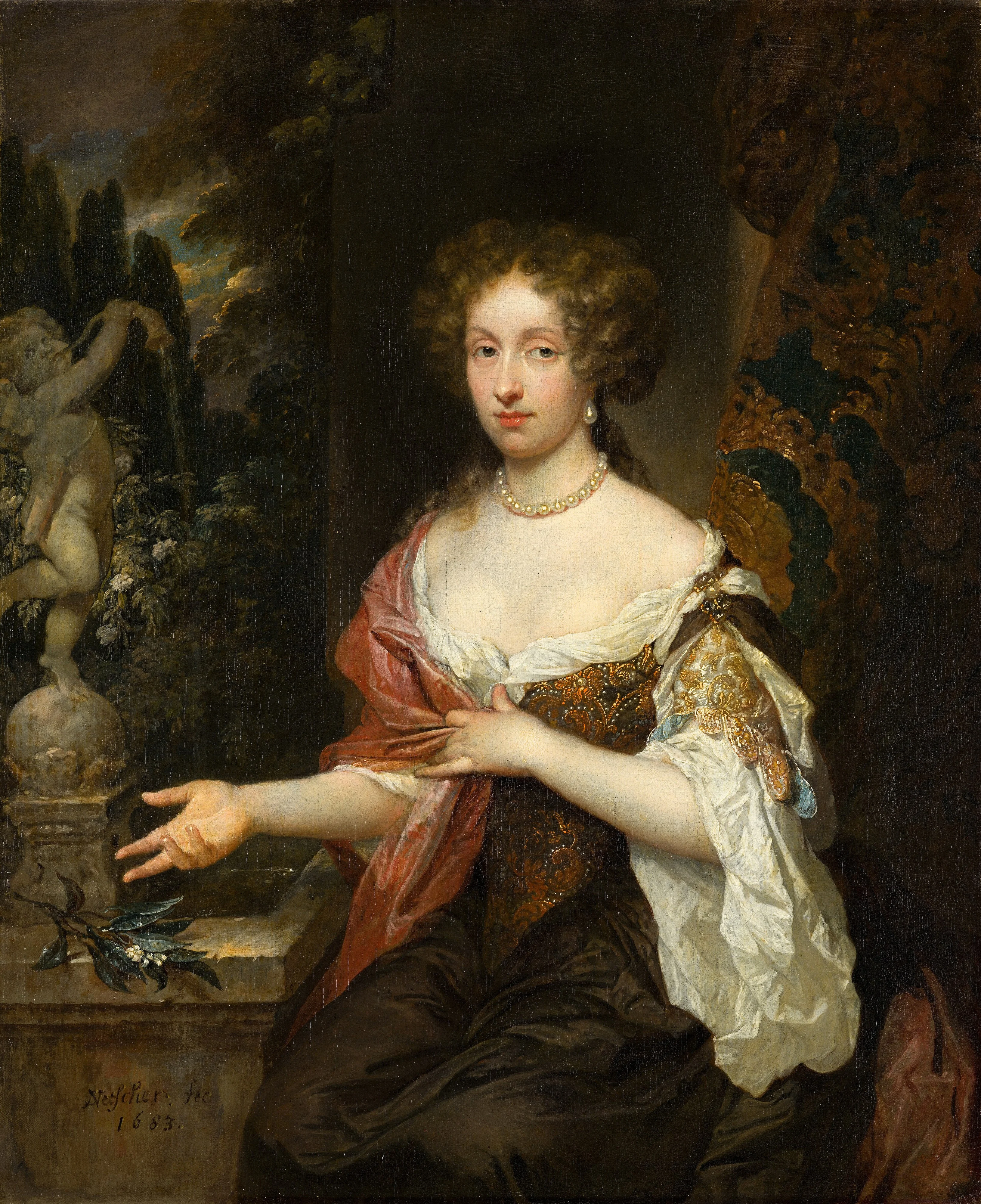 Portrait of Maria Timmers (1658-1753), by Caspar Netscher, oil, 1692