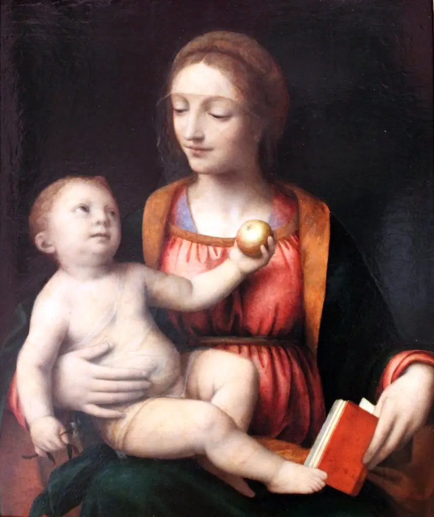 Madonna with Child and apple