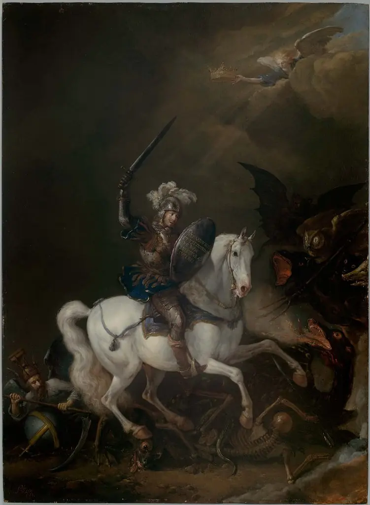 Knight Vanquishing Time, Death, and Monstrous Demons