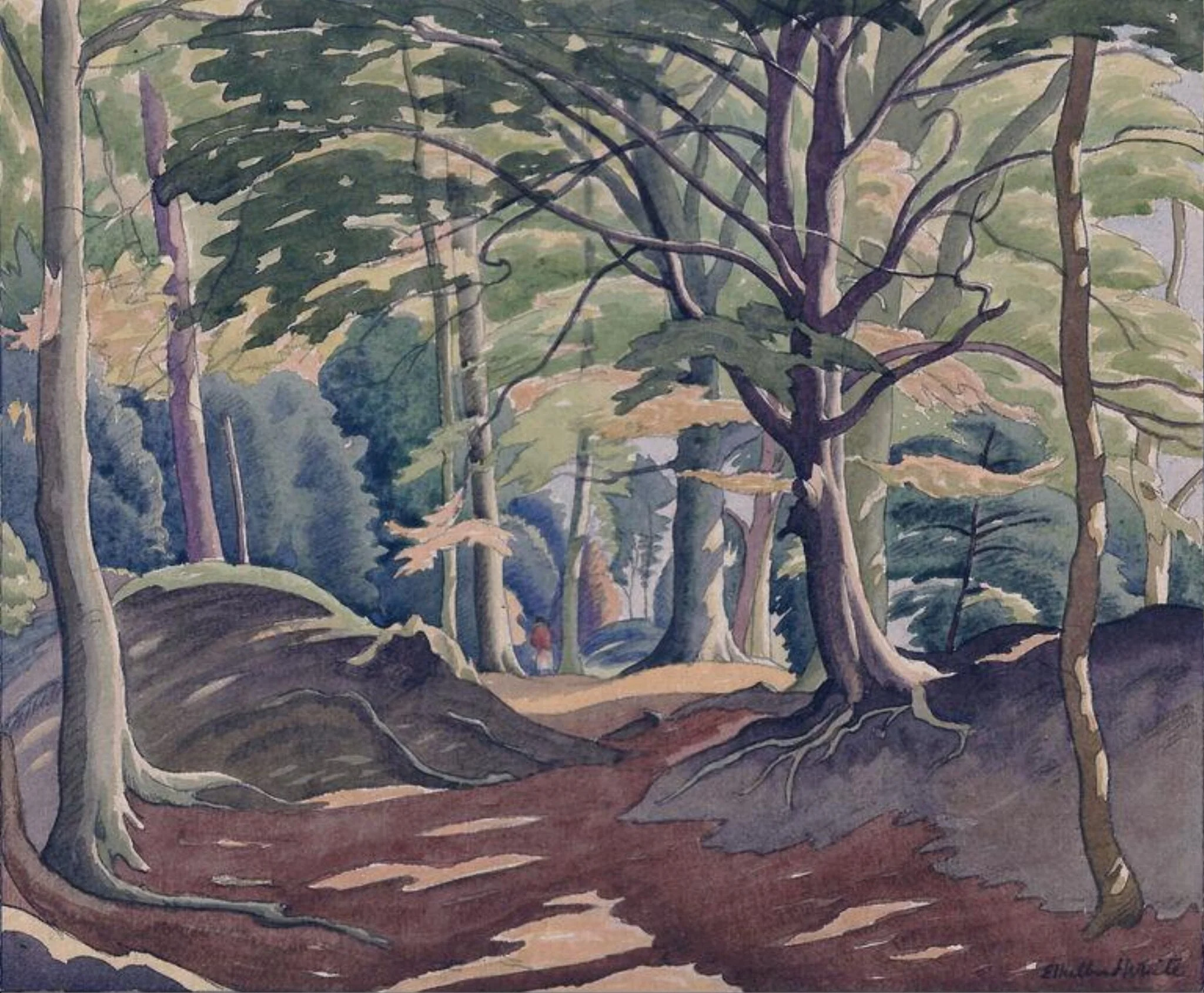 The Wood, by Ethelbert White, watercolor, 1950