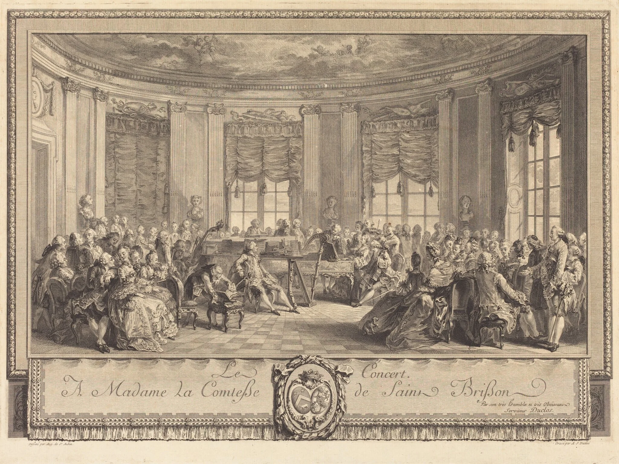Le concert, by Antoine-Jean Duclos, ink, 1774
