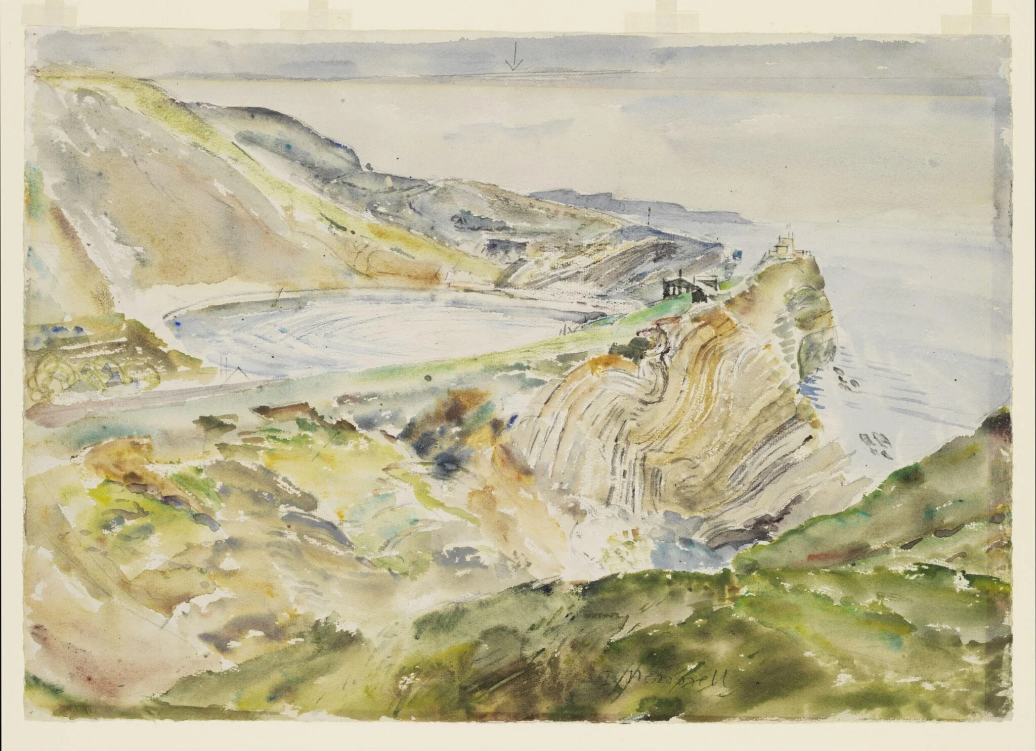 Stair Hole, Lulworth Cove, Dorset, by Thomas Hennell, watercolor, 1940