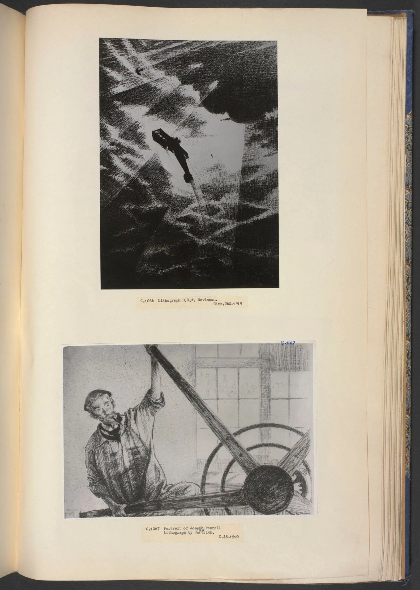 Portrait of Joseph Pennell printing, by Archibald Standish Hartrick, 1905