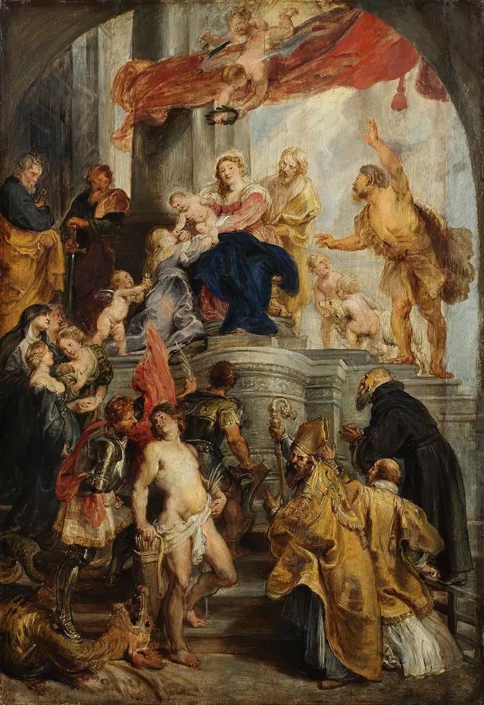 The Virgin and Child Enthroned with Saints by Peter Paul Rubens