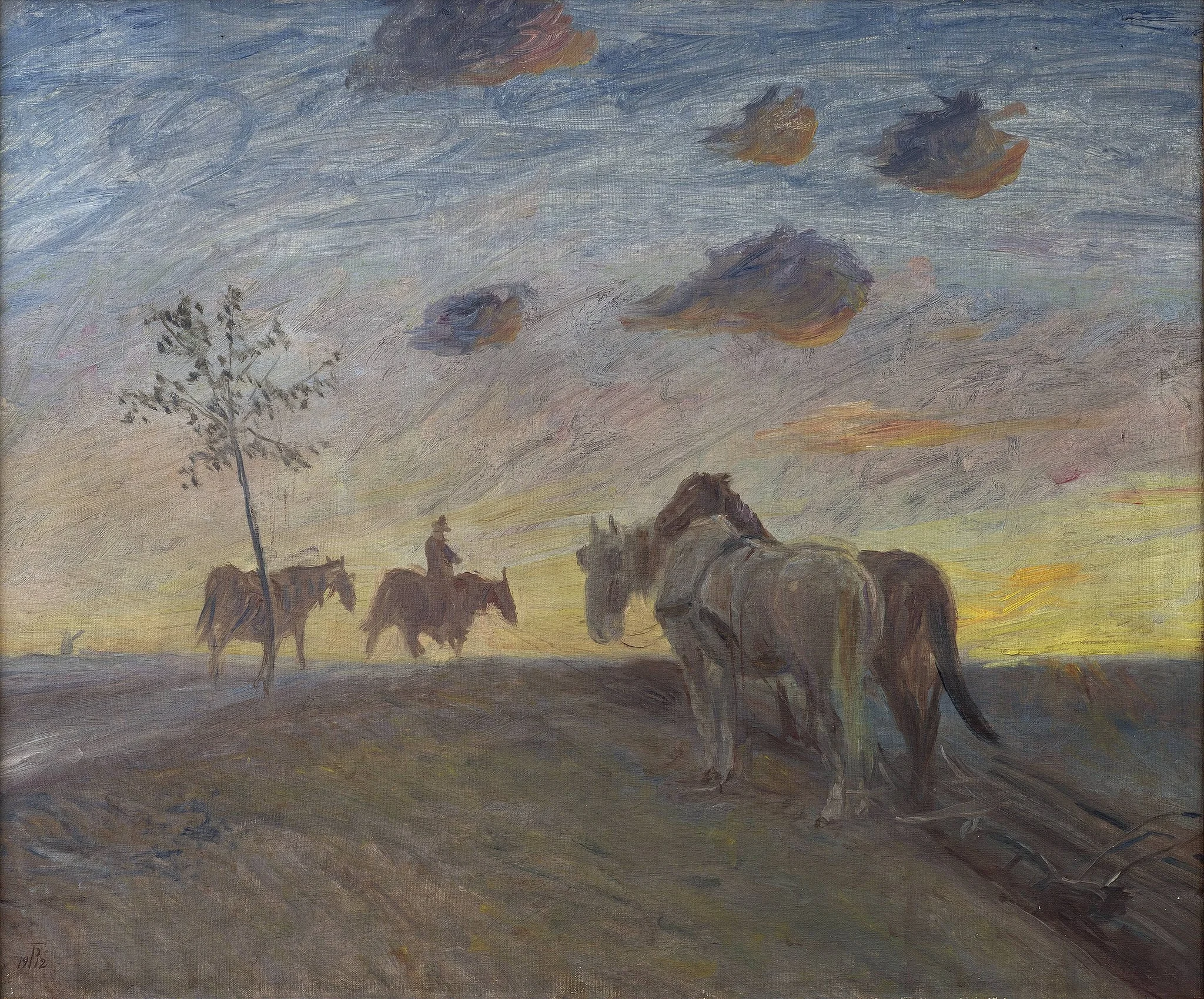 Evening Landscape, by Unknown, unspecified, 1912