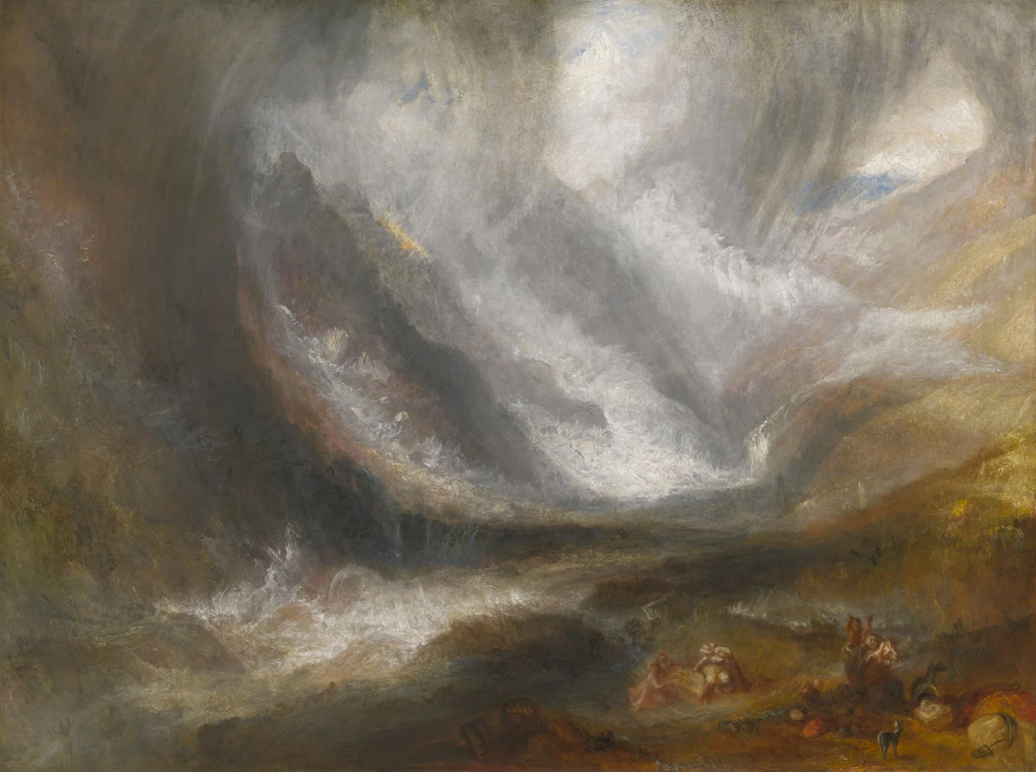 Valley of Aosta: Snowstorm, Avalanche, and Thunderstorm, by Joseph Mallord William Turner, oil, 1836