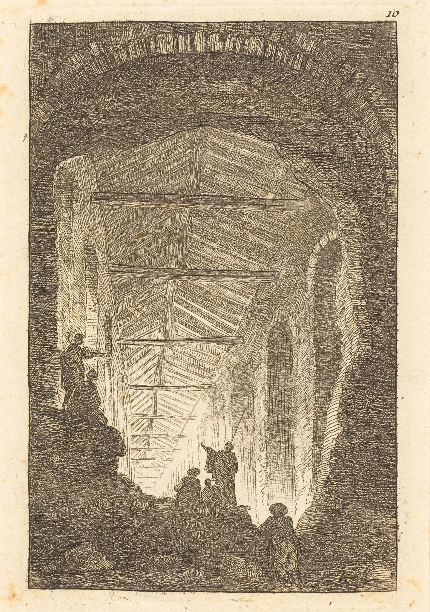 The Ancient Gallery, by Hubert Robert, ink, 1770