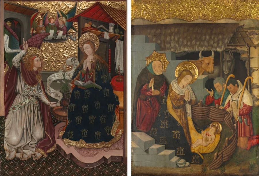 The Annunciation and The Nativity, by Jaume Ferrer II, unspecified, 1457
