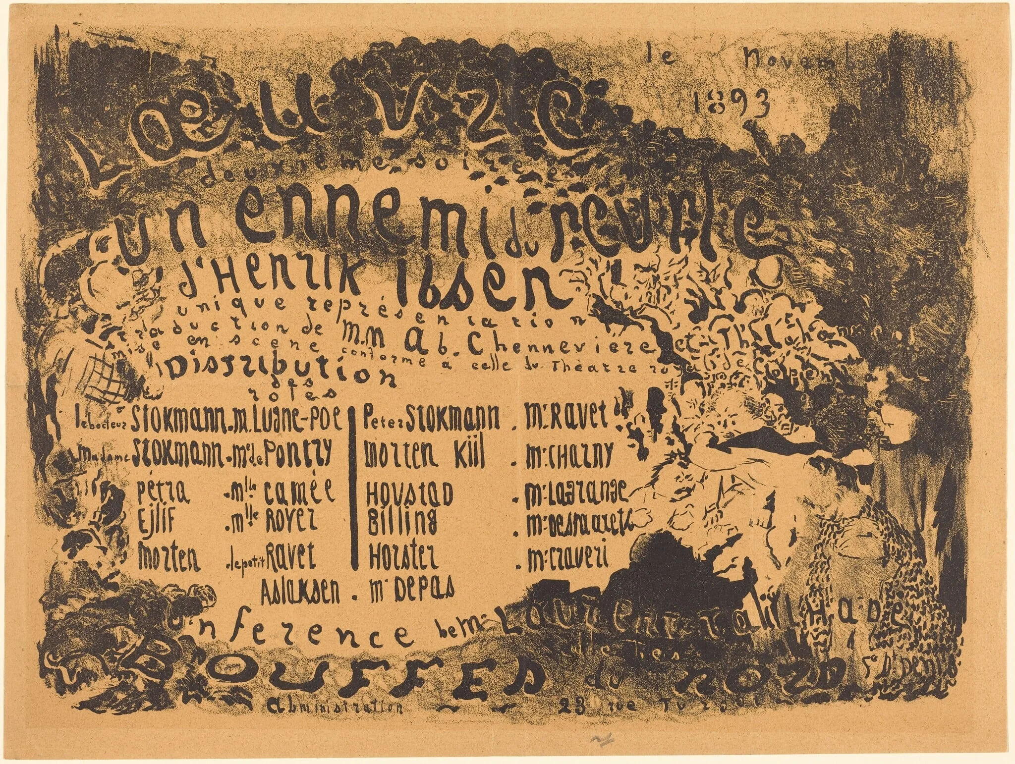 Un Ennemi du peuple, by Édouard Vuillard, ink, 1893