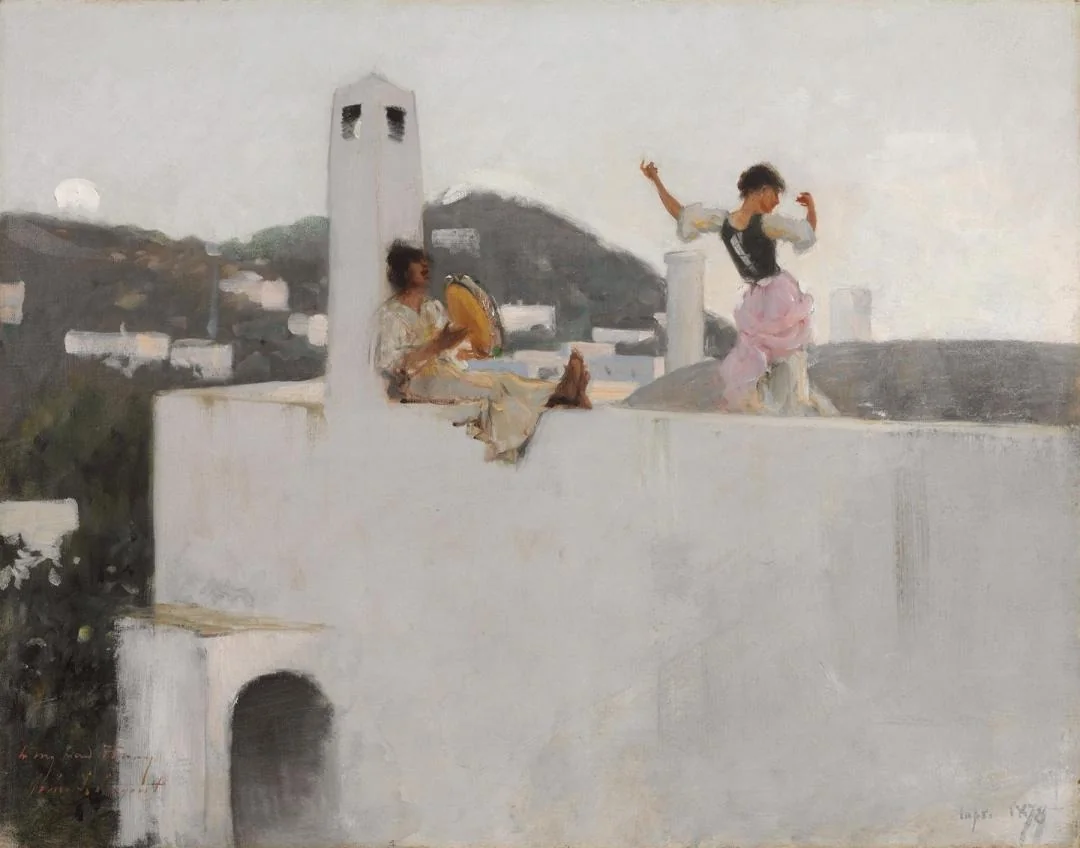 Capri Girl on a Rooftop, by John Singer Sargent, oil, 1890