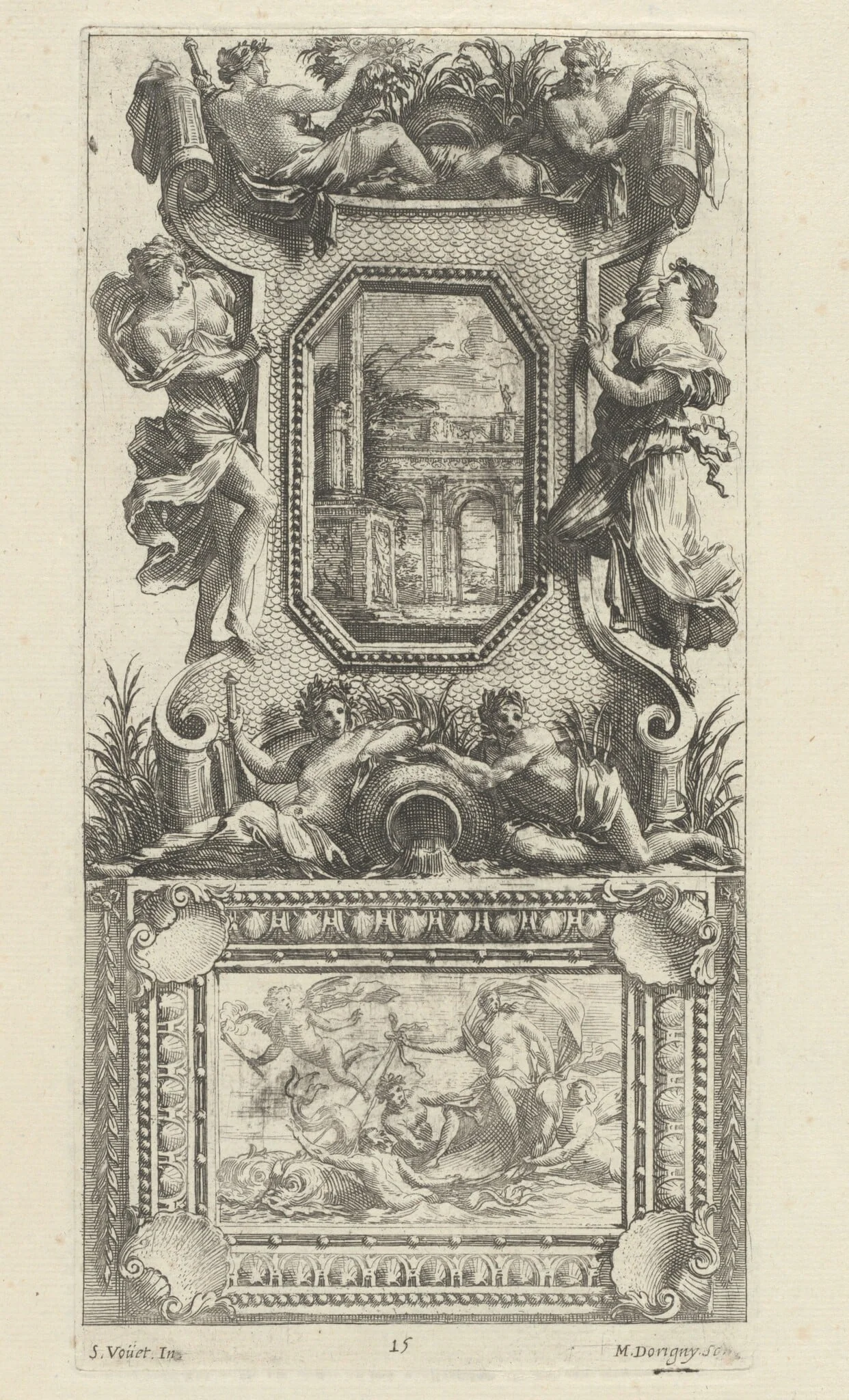 Ornamental Panel Surmounted by a Naiad and a River God